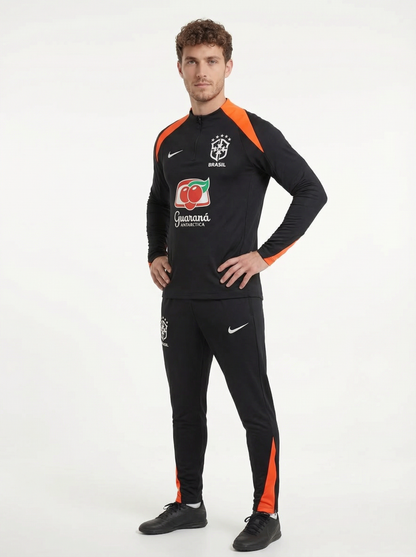 2025/2026 BRAZIL BLACK AND ORANGE TRACKSUIT